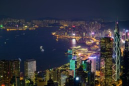 photo of hong kong skyline at night
